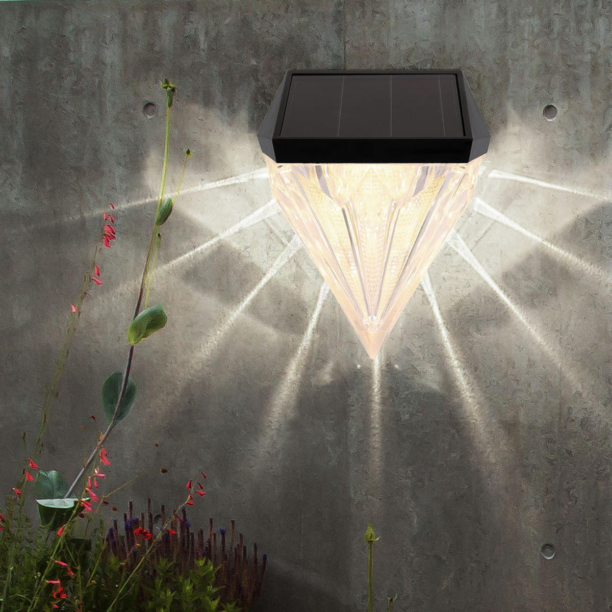 LED AUSSEN-WANDLEUCHTE Klar Diamant-Design - Klar, Kunststoff (5.4/12/9.8cm) - Globo Lighting