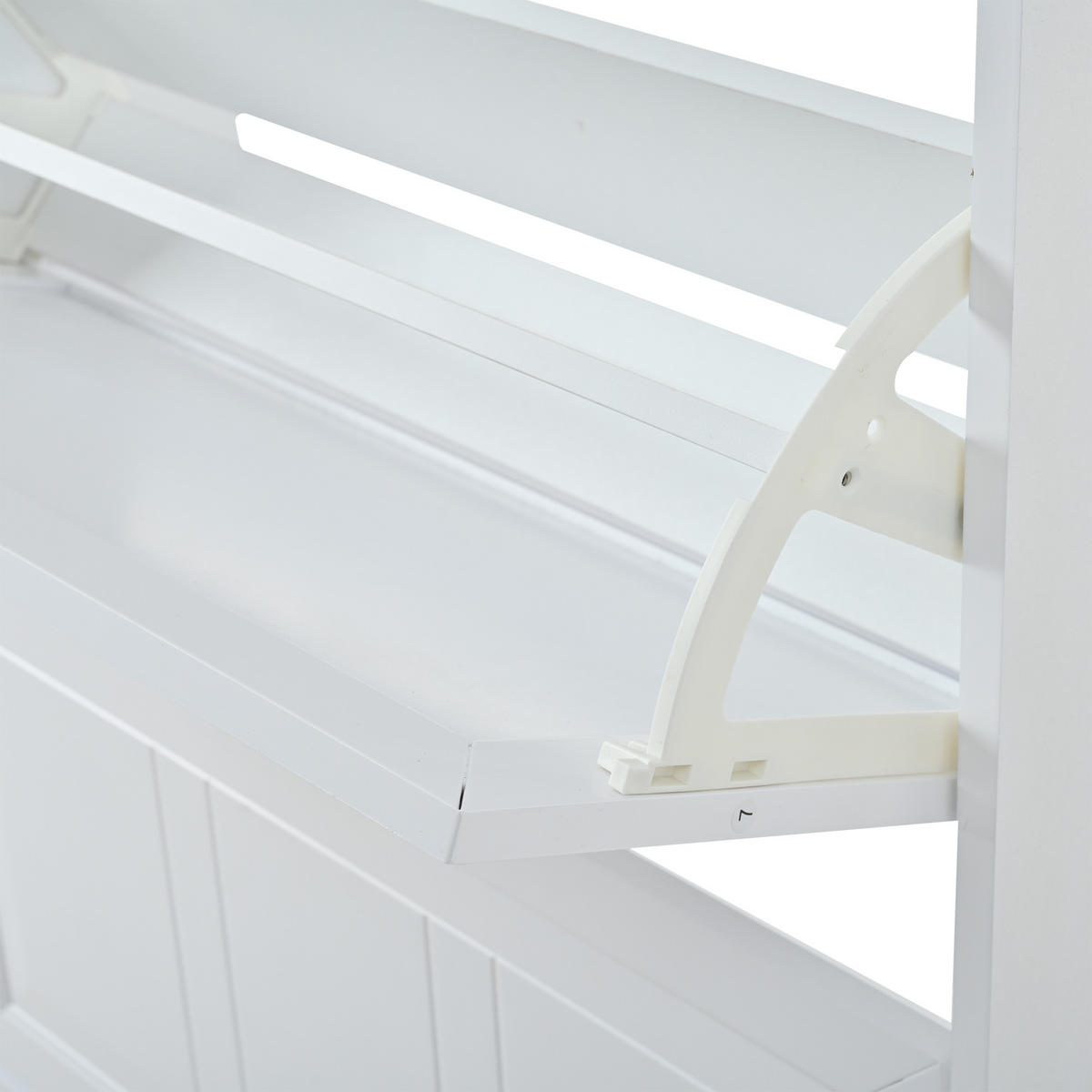 SCHUHSCHRANK aus MDF & Spanplatte 140x24x120cm in Weiß mit Klapptüren - Weiß, Holzwerkstoff (140/120/24cm) - Modfu