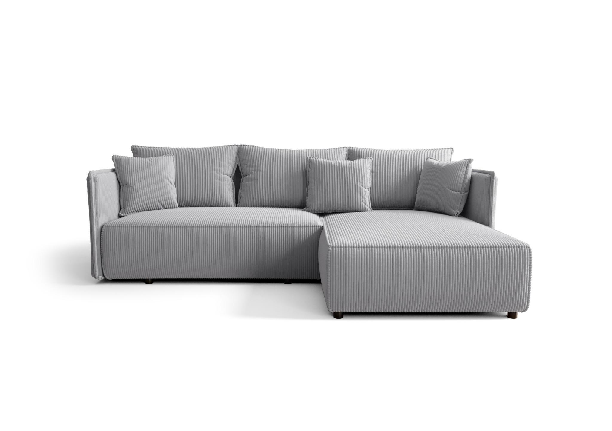 ECKSOFA mit Schlaffunktion MILANO R Poso 110 Rechts - Grau, Textil (245/185cm) - Bedante