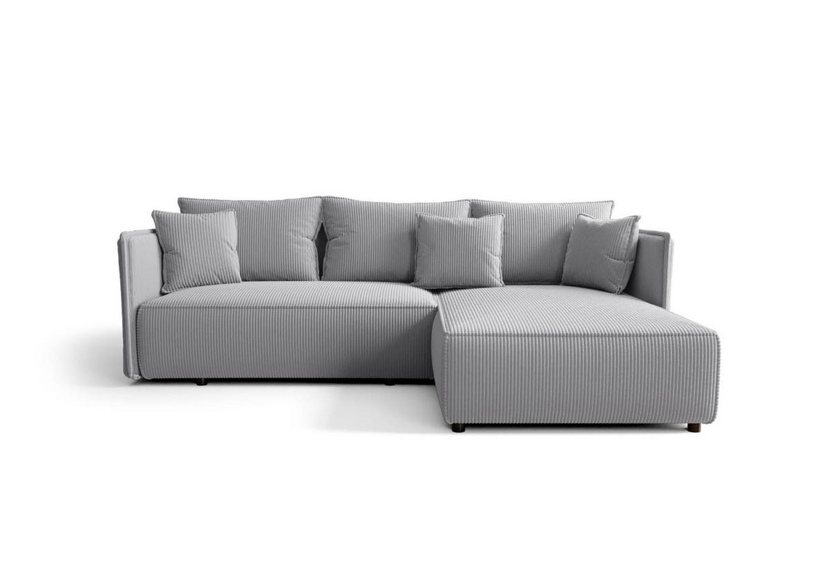 ECKSOFA mit Schlaffunktion MILANO R Poso 110 Rechts - Grau, Textil (245/185cm) - Bedante
