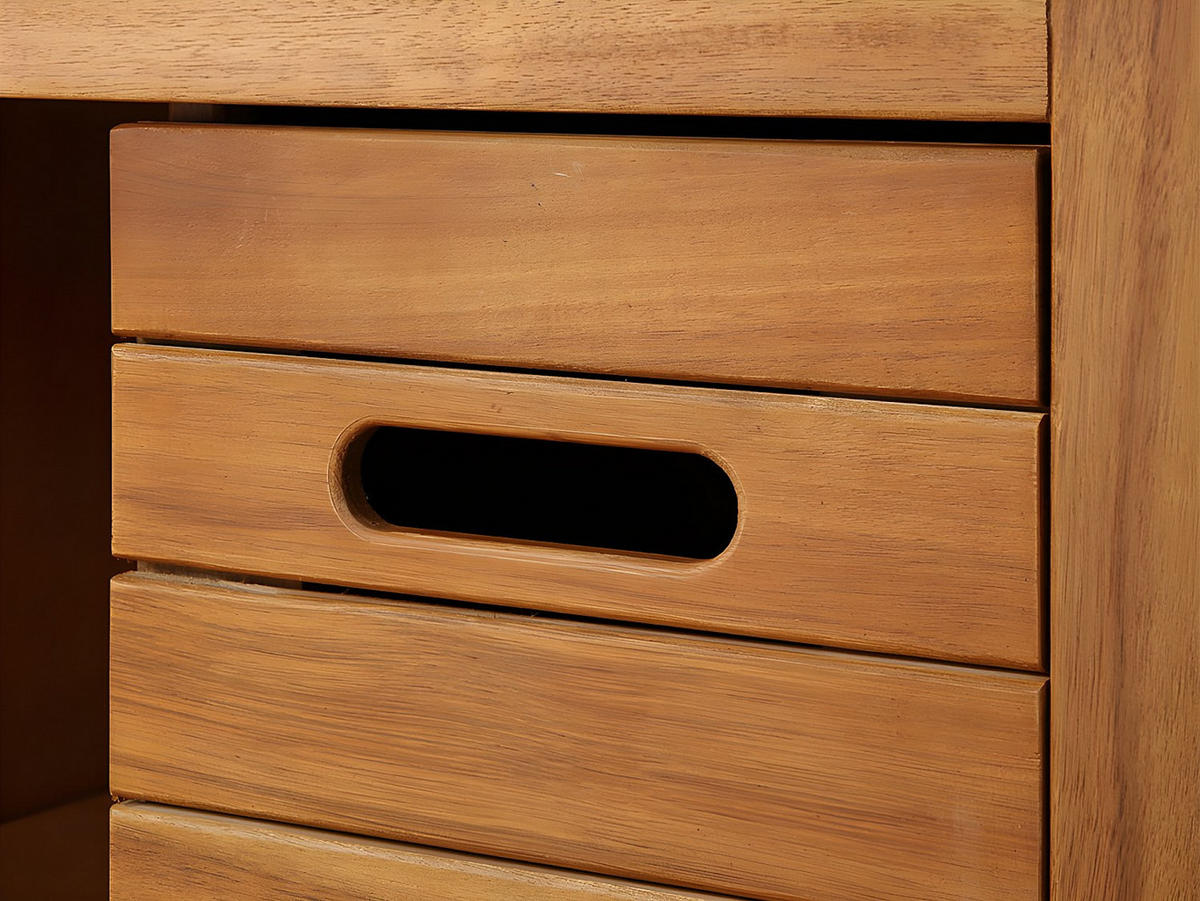 WASCHBECKENUNTERSCHRANK - 90 cm x 50 cm - Holz, Platte - Naturfarben Dunkel - PULUKAN - Naturfarben, Holz (90/83/50cm) - Vente-Unique