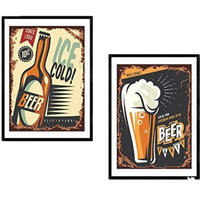 POSTER Set Mit 2 Retro Bier & Alkohol A3 Rahmenlos - Klar, Papier (29.7/5/42cm) - Nacnic