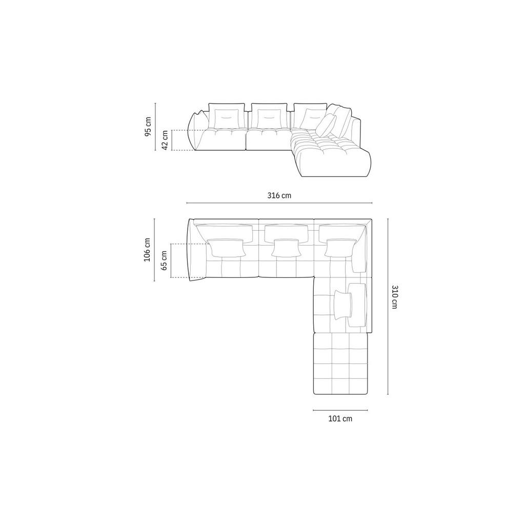 Thumbnail - Micadoni Ecksofa, Mokka, Textil, 4-Sitzer, L-Form, 316x310 cm, Hergestellt in Europa, Oeko-Tex®, Wohnzimmer, Sofas & Cou...