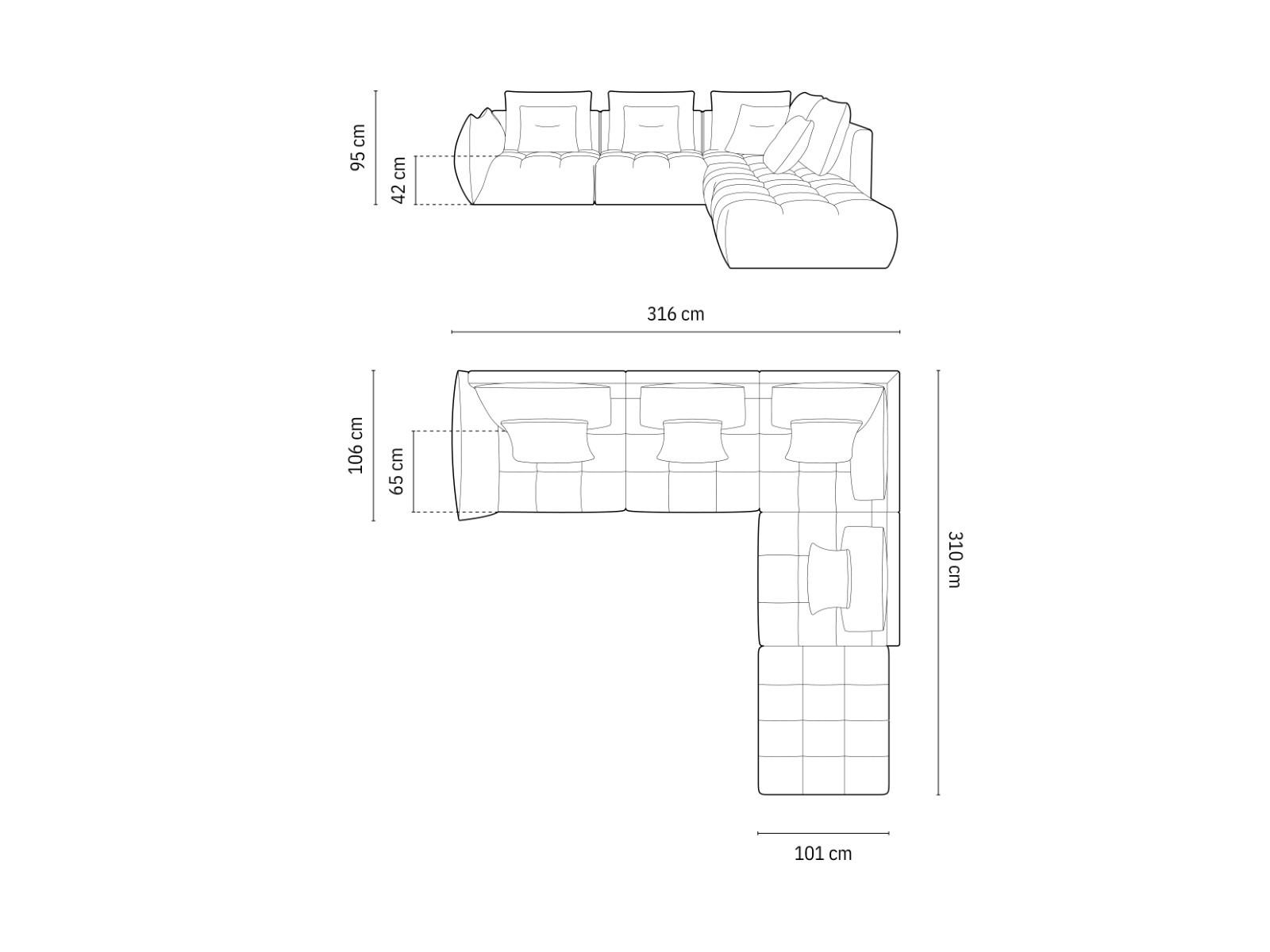 Thumbnail - Micadoni Ecksofa, Dunkelblau, Textil, 4-Sitzer, L-Form, 316x310 cm, Hergestellt in Europa, Oeko-Tex®, Wohnzimmer, Sofas ...