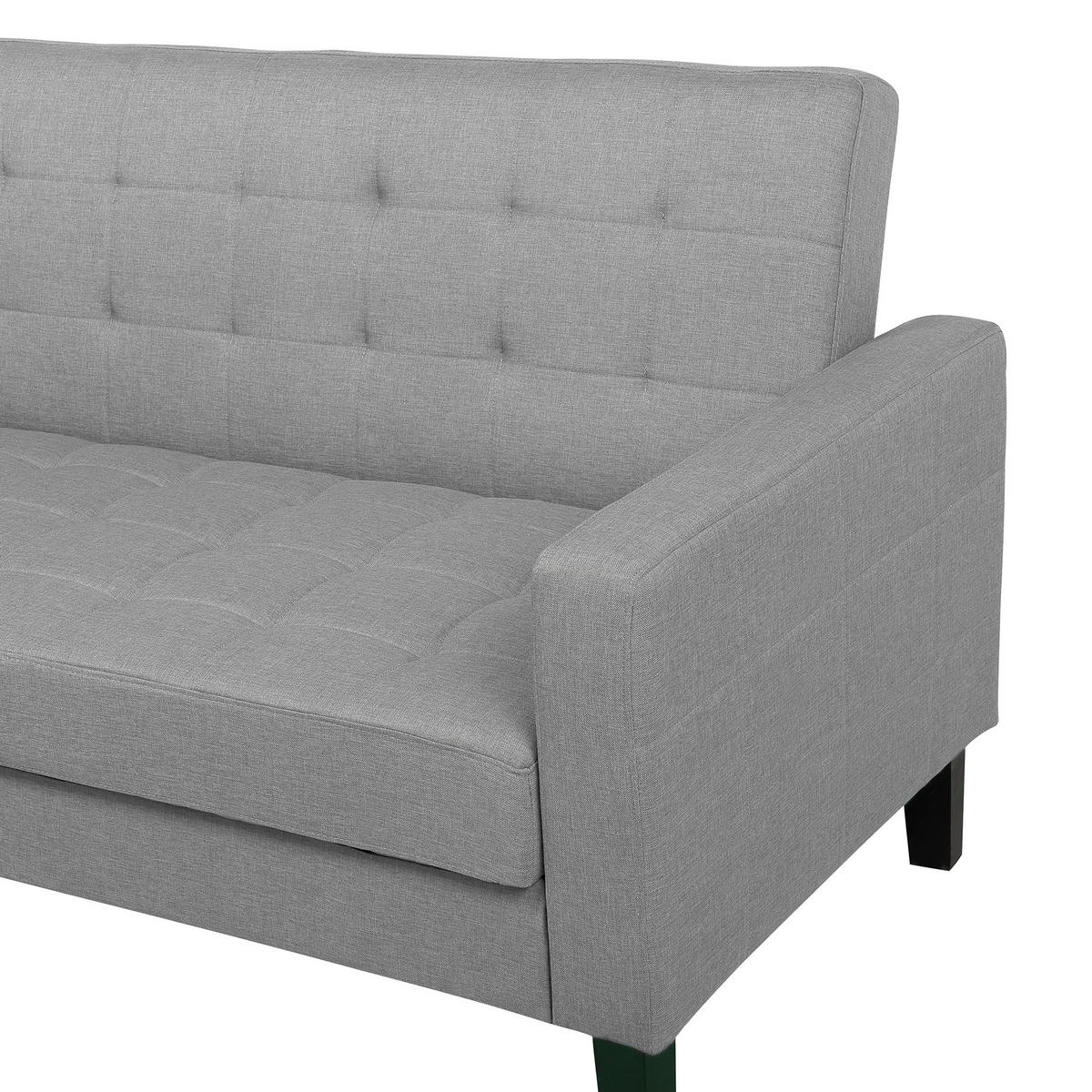 3-SITZER-SCHLAFSOFA Polsterbezug Hellgrau Vehkoo - Hellgrau, Textil (200/86/77cm) - Beliani