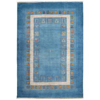 TEPPICH Rizbaf Blau 247/169 cm Schurwolle - Blau, Textil (169/247cm) - Looma