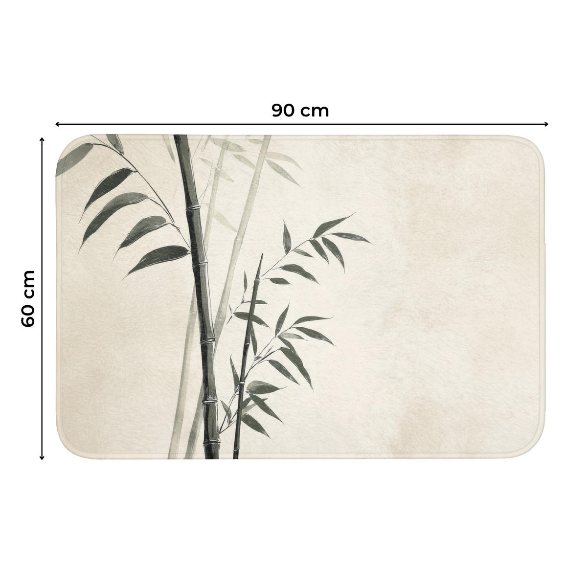 WC PŘEDLOŽKA Japandi - Bambus - béžová 90x60 cm - ecru, textil/plast (90/1cm) - OnlyWow