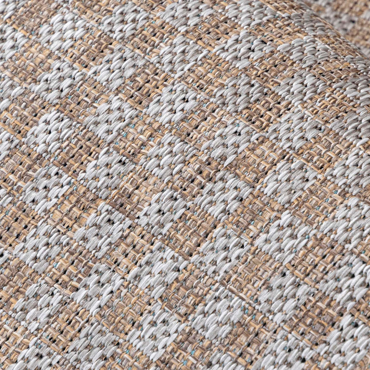 TEPPICH Braun In-Outdoor Geometrisch, Einfarbig - Rund,Kurzflor,Modern - Grau - 200 x 200 cm - Braun/Grau, Textil (200/200cm) - Mazovia
