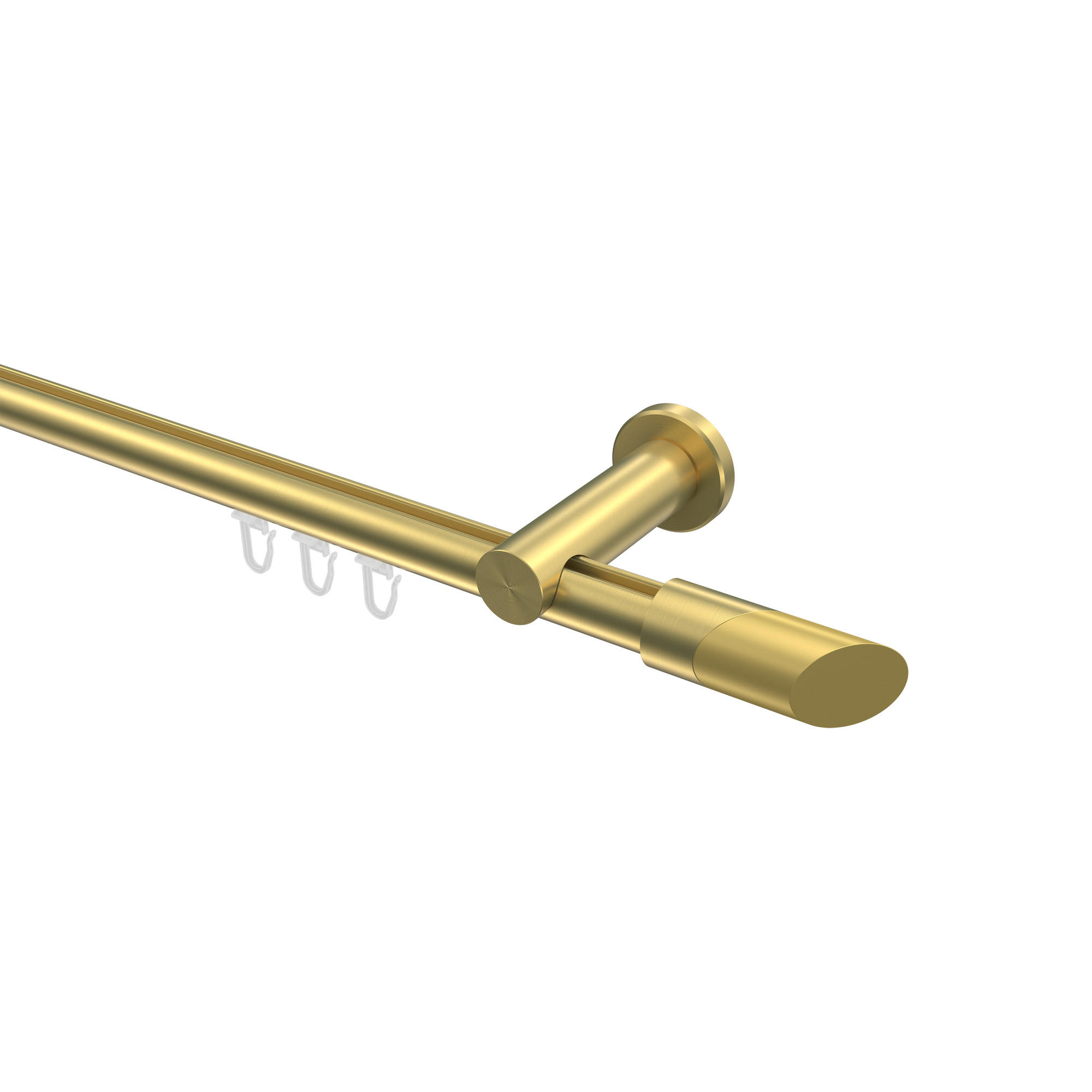 GARDINENSTANGE INNENLAUF Platon Verano 160 cm, 1-läufig, 20 mm Ø Messing-Optik - Messingfarben/Goldfarben, Metall (160cm) - INTERDECO