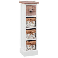 KOMMODE FLOWER - Weiß/Braun, Holz (21/70/21cm) - CARO-Möbel
