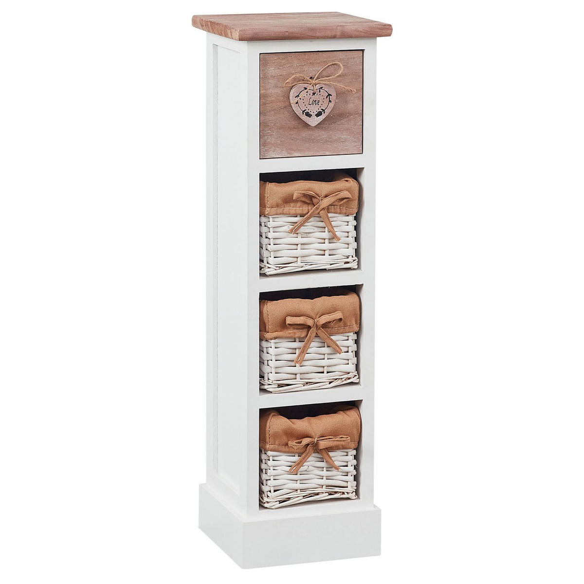 KOMMODE FLOWER - Weiß/Braun, Holz (21/70/21cm) - CARO-Möbel