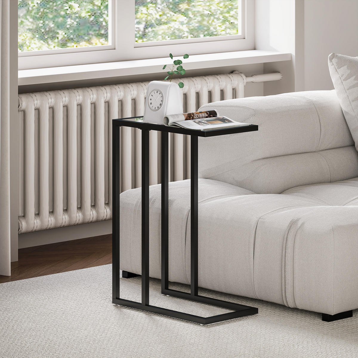 BEISTELLTISCH Schwarz 1 Stück - Schwarz, Naturmaterialien (46/25/63.5cm) - GiPP