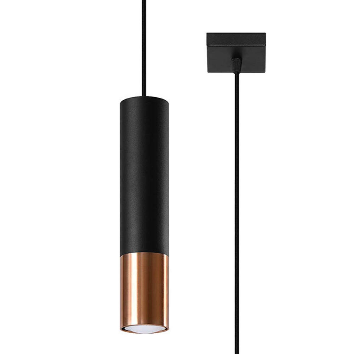 TISCHLEUCHTE Stahl Schwarz Kupfer - Schwarz, Metall (8/8/100cm)