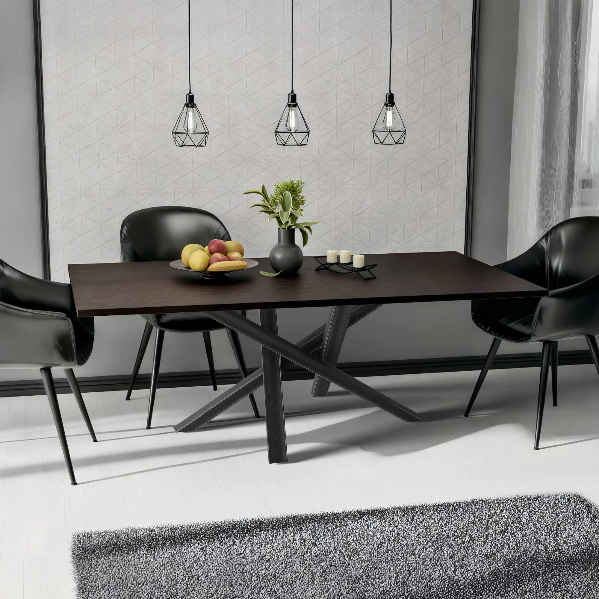 TISCHBEIN eckig 120/60/72 cm Metall Antik Schwarz - Schwarz, Metall (120/72/60cm) - CLP