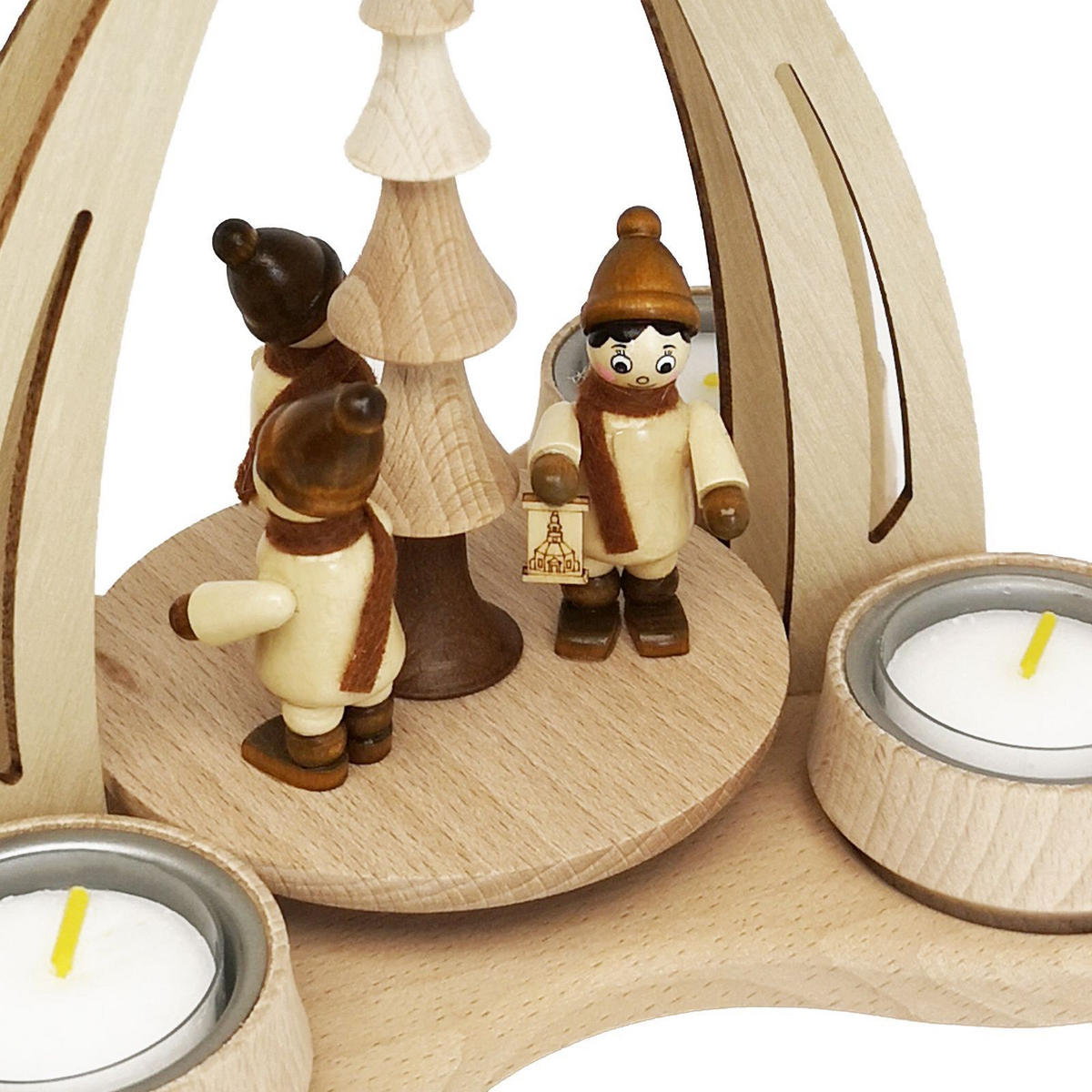 TISCH-PYRAMIDE Laternenkinder 14/18/24 cm - Multicolor, Holz (0.1/24/0.1cm) - Dekoteam24