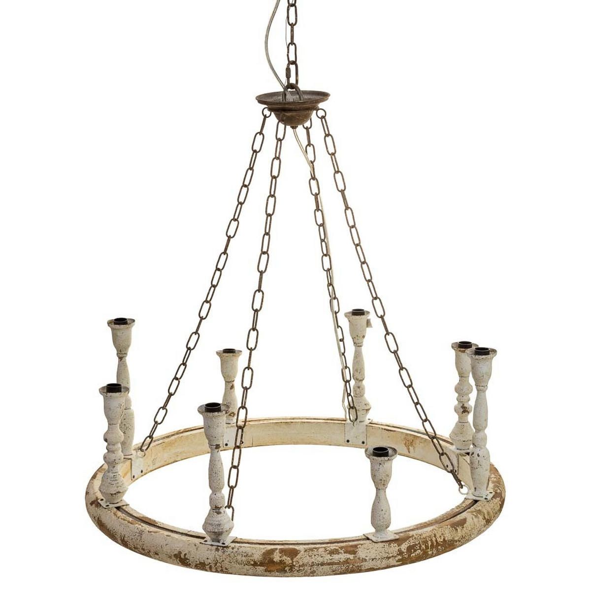 LAMPE aus Holz und Metall mit antikem Finish - Weiß, Holz (75/75/33cm) - Wanderlust