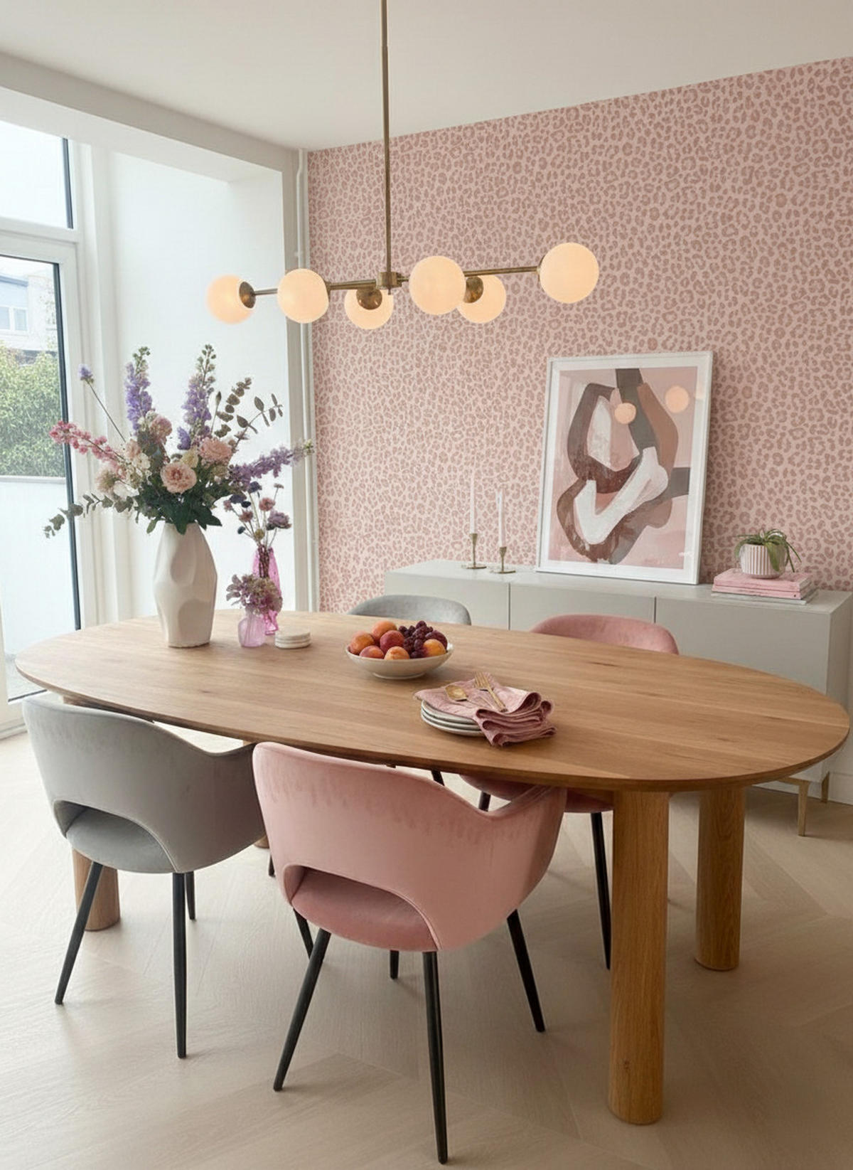 TAPETE Leopardenmuster 53 cm x 10.05 m - Pink, Papier (53/1000cm) - ESTAhome