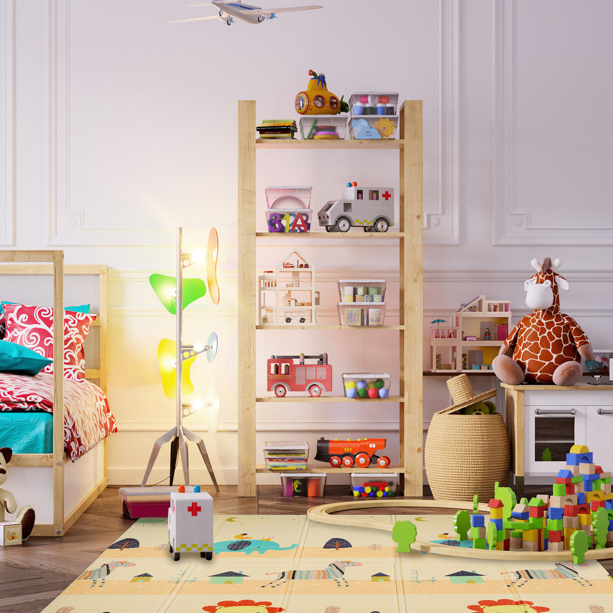 SPIELMATTE - Multicolor, Kunststoff/Textil (200/180cm) - Relaxdays