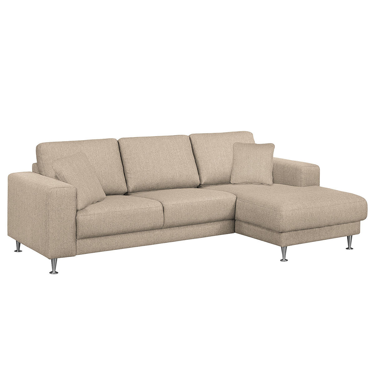 ECKSOFA mit Longchair - Strukturstoff - Kaschmir, Textil (235/150cm) - home24