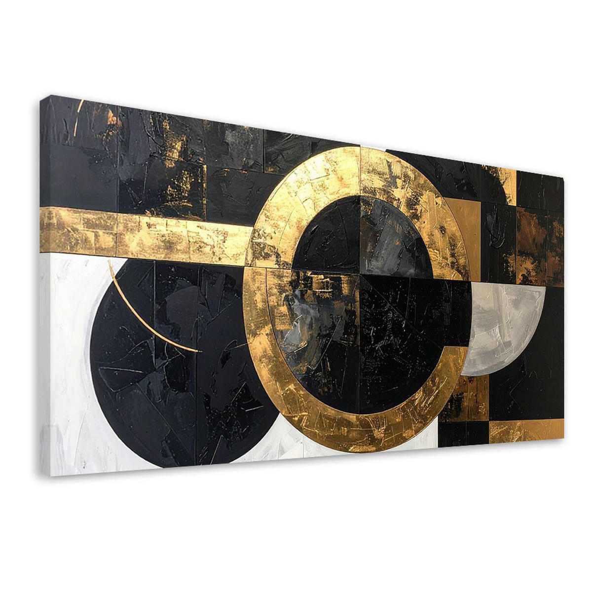 LEINWANDBILD 3D und geometrisch 120x60cm - Goldfarben, Textil (120/60cm) - Feeby