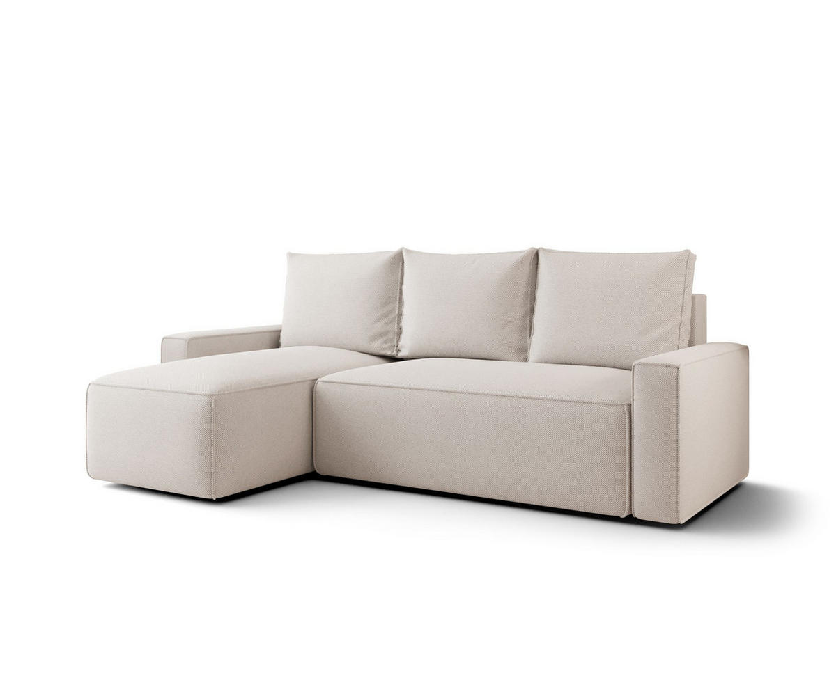 ECKSOFA mit Schlaffunktion SAVIO Curio 02 Links - Creme, Textil (232/140cm) - Bedante