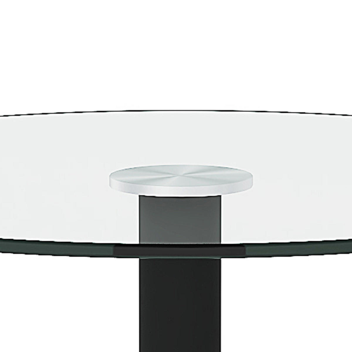 BARTISCH Rund 89 cm mit Glasplatte DE-40047 Schwarz - Schwarz, Metall (89/89/92cm) - ComfortXL