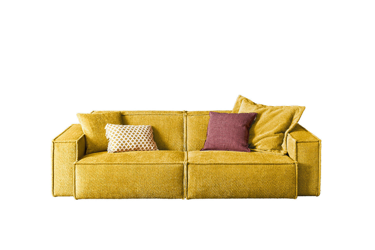 SOFA SAMU Gelb Webstoff - Gelb/Schwarz, Kunststoff/Textil (236/72/106cm) - KAWOLA