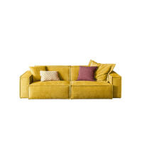 SOFA SAMU Gelb Webstoff - Gelb/Schwarz, Kunststoff/Textil (256/72/106cm) - KAWOLA