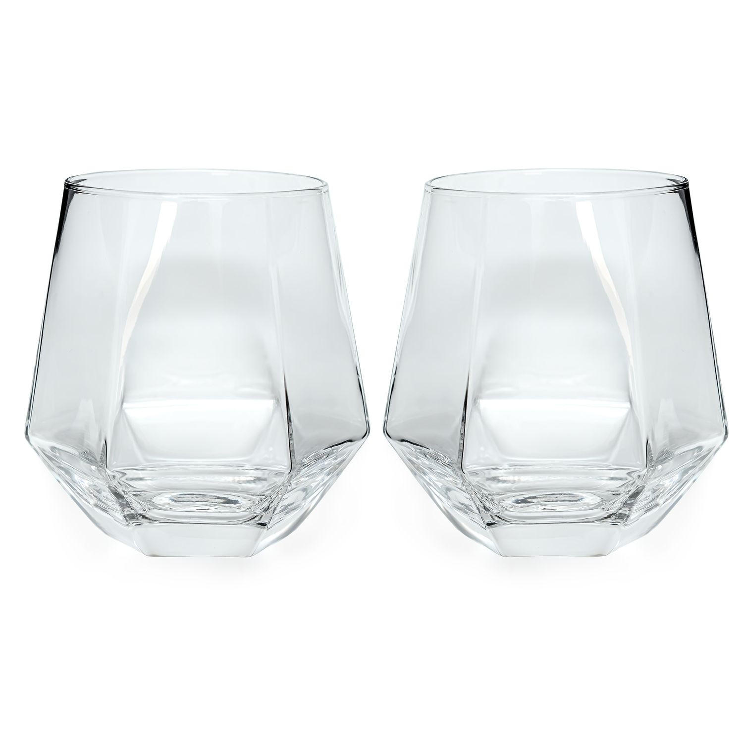 TRINKGLAS SET im Hexagon Design 240 ml (2-tlg) - Transparent, Glas - Intirilife