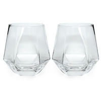 TRINKGLAS SET im Hexagon Design 240 ml (2-tlg) - Transparent, Glas - Intirilife