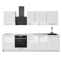 KÖK Fame-Line, Vit högblank/Vit, 280 cm utan bänkskiva - Vit/Vit högglans, Träbaserade material (280/206.8/51.6cm) - Vicco