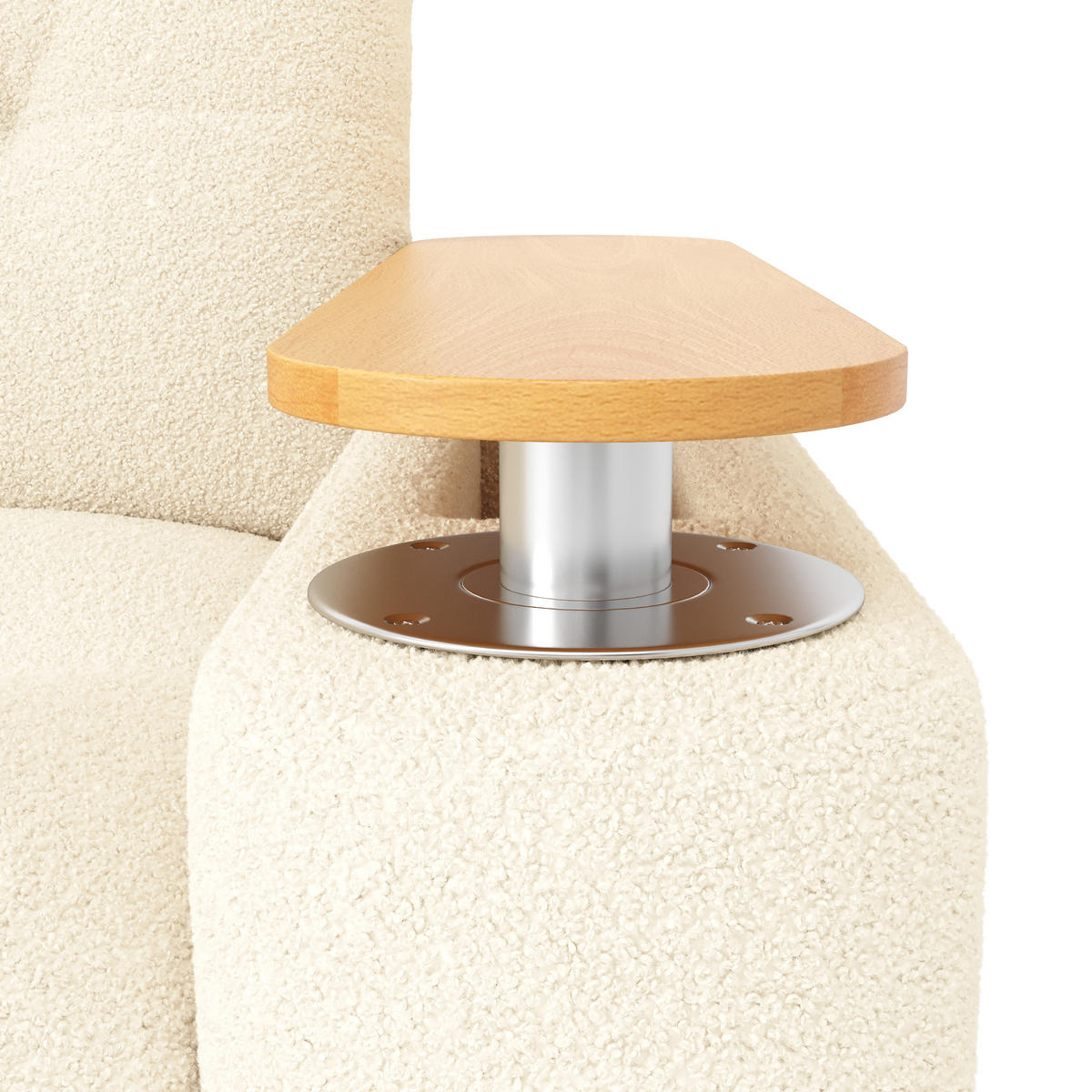 3-SITZER-SOFA DE-33245 mit Beistelltisch Beige - Beige, Holzwerkstoff (207.5/87/80cm) - ComfortXL