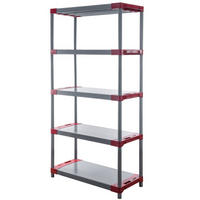 KUNSTSTOFFREGAL GREY BEAR Tall 180x80x46cm Fachlast 120kg Grau-Rot - Rot, Kunststoff (80/180/46cm) - PROREGAL