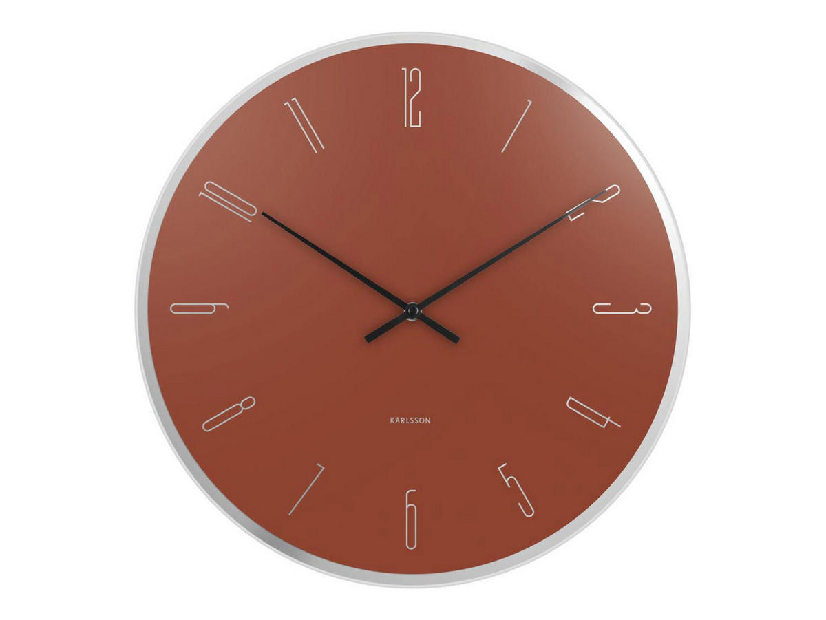 WANDUHR Mirror Numbers Ø40 cm - Braun, Glas (40/40/2.3cm) - Karlsson