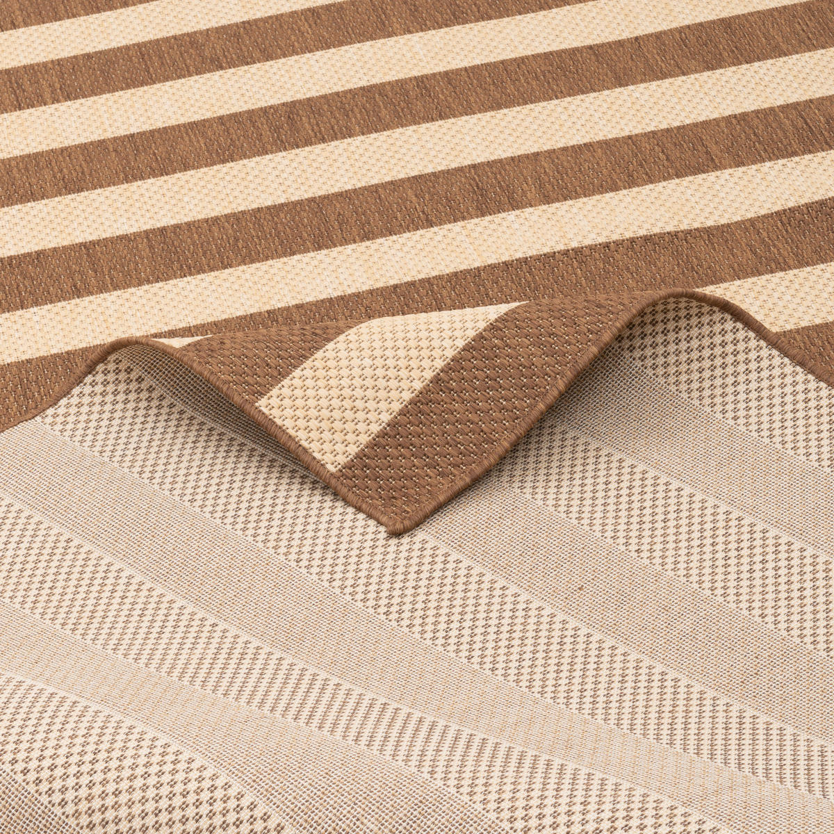 IN & OUTDOOR TEPPICH FLACHGEWEBE VALENCIA STREIFEN - Beige, Textil (140/200cm) - Pergamon
