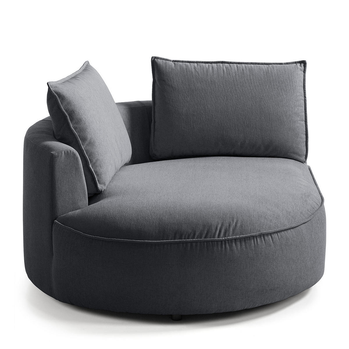 OTTOMANE - modular - Schwarz/Grau, Kunststoff/Textil (126/82/154cm) - home24