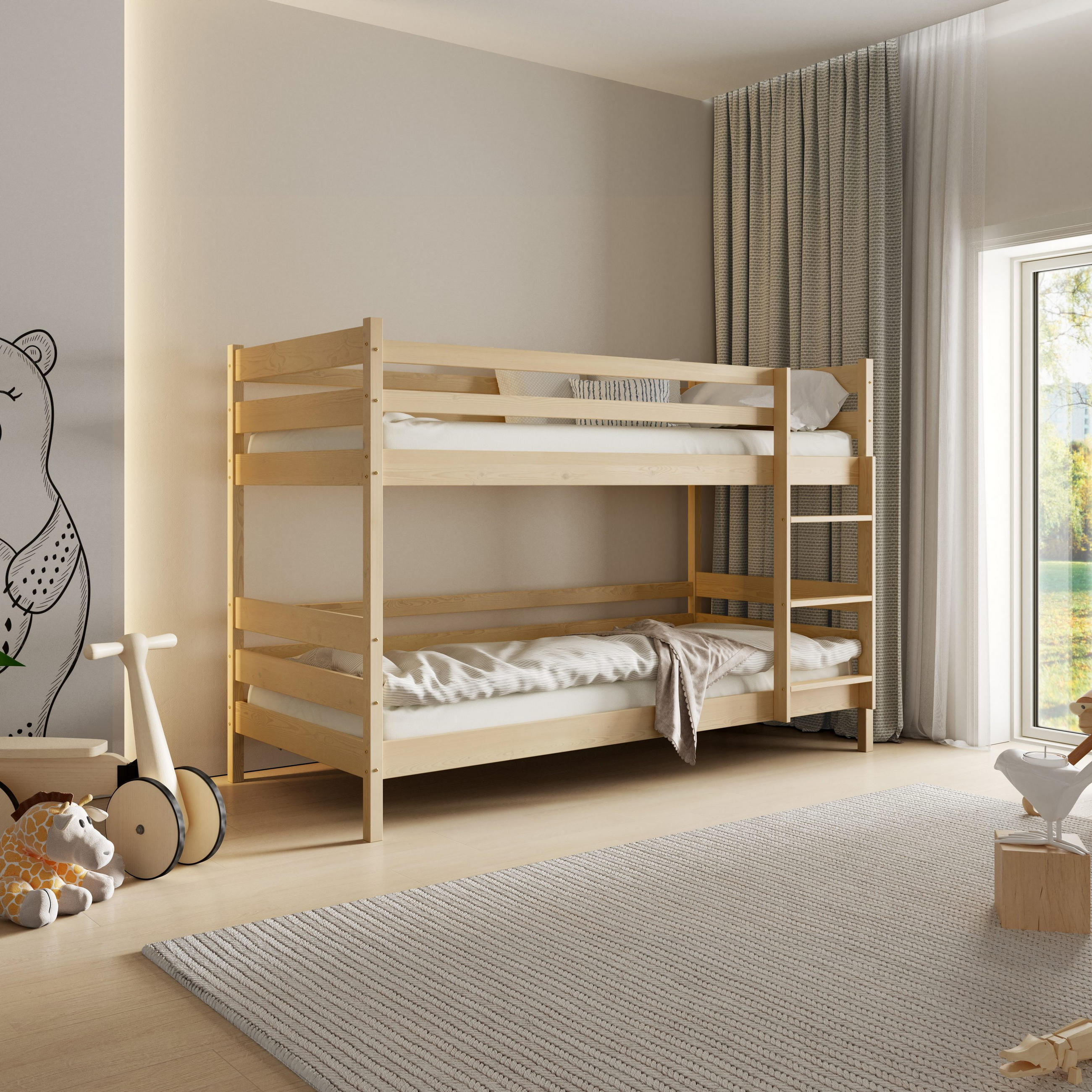 ETAGENBETT SIMBA 80x160 cm Kieferfarben - Kieferfarben, Holz (80/160cm) - MASSENO