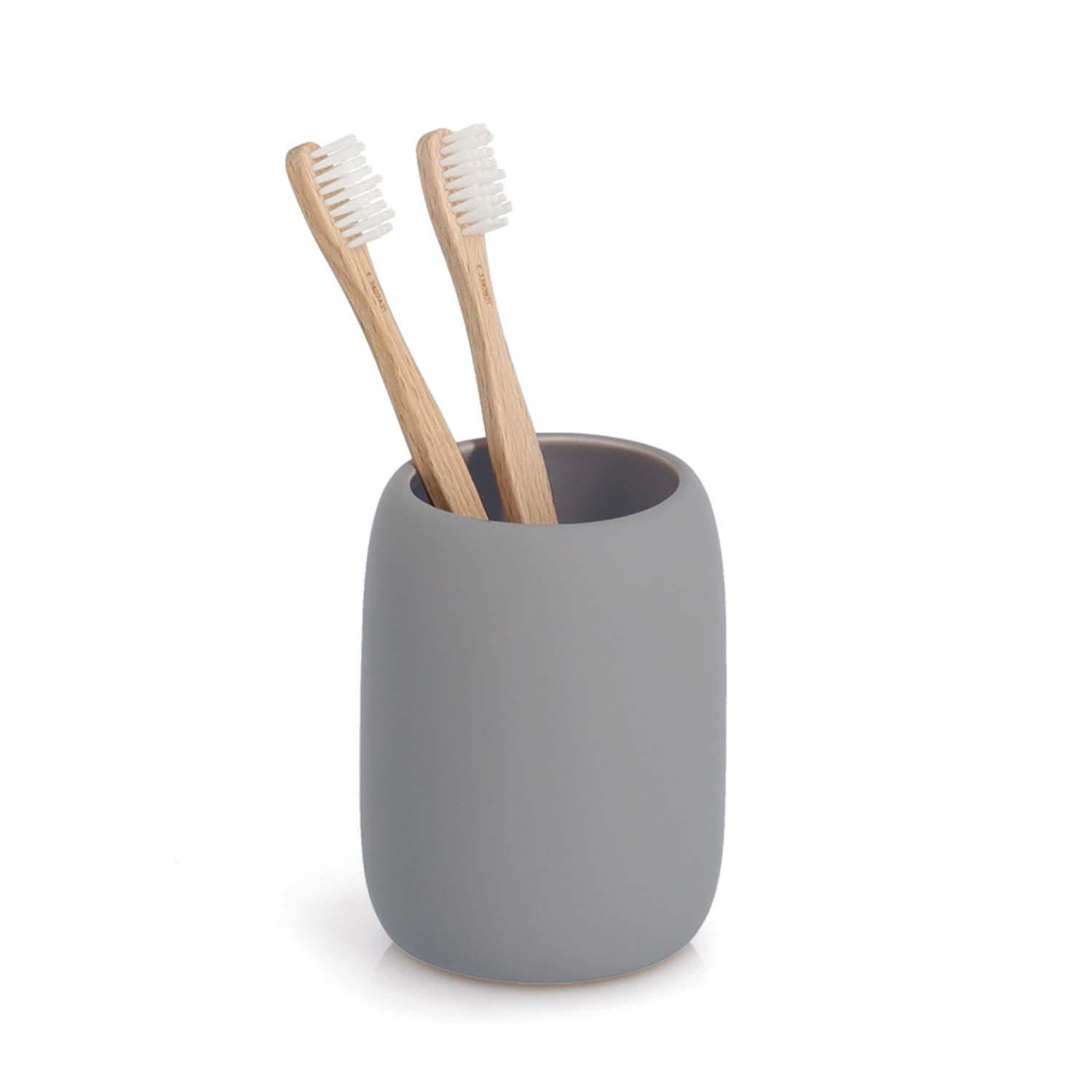 ZAHNPUTZBECHER - Keramik, Grau - Grau, Keramik (8.4/10.8/8.4cm) - Zeller Present