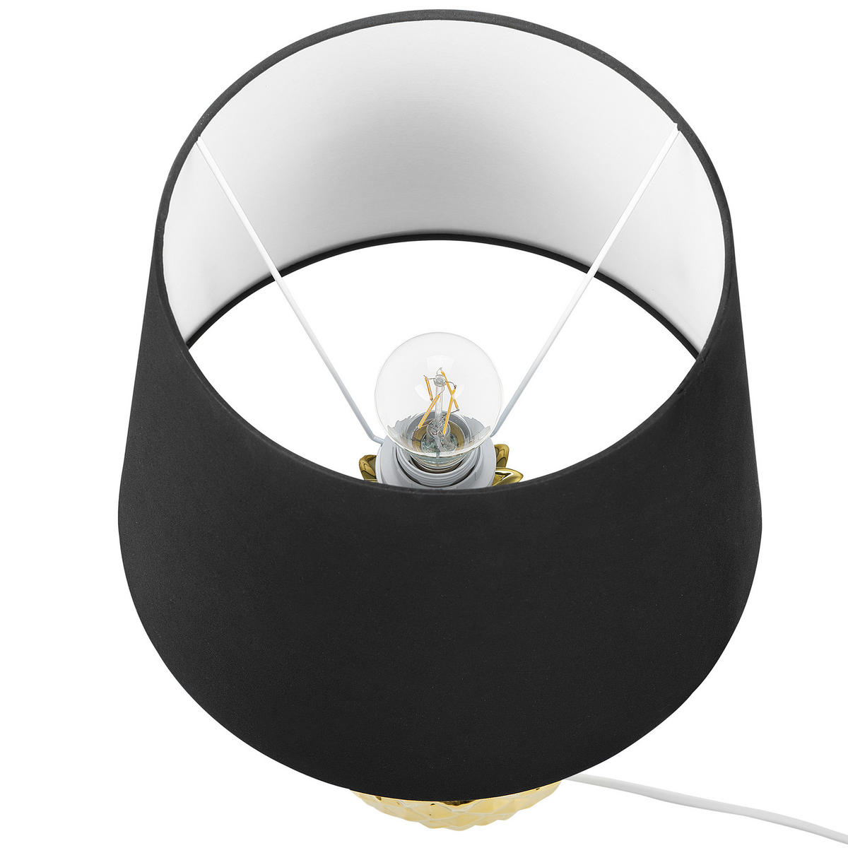 TISCHLAMPE Pineapple 32/32/52 cm - Goldfarben, Keramik (32/32/52cm) - Beliani