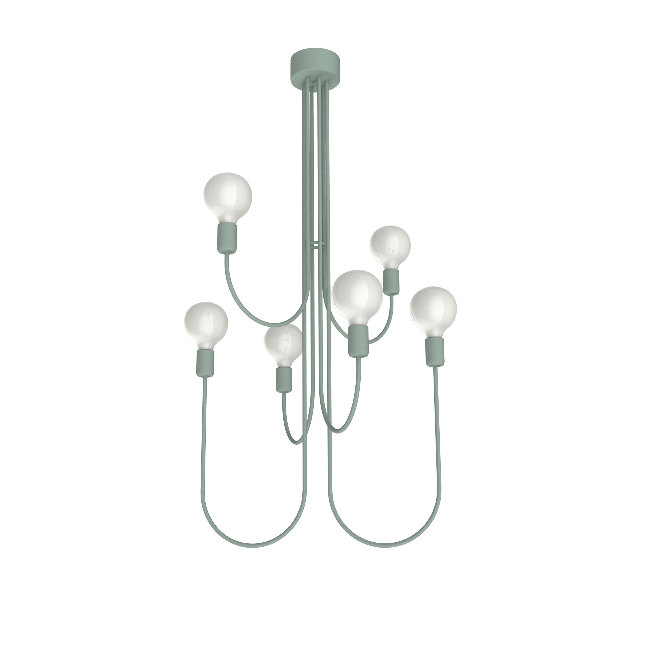 DECKENLEUCHTE America - Grün, Metall (60/60/115cm) - Lumicom