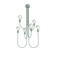 DECKENLEUCHTE America - Grün, Metall (60/60/115cm) - Lumicom
