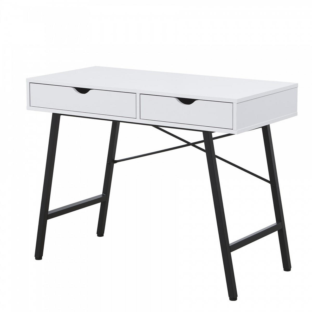 SCHREIBTISCH BOSTON mit Schublade/ Weiß und Schwarzes Metall - Schwarz/Weiß, Holzwerkstoff/Metall (120/50/151cm) - Weber Industries