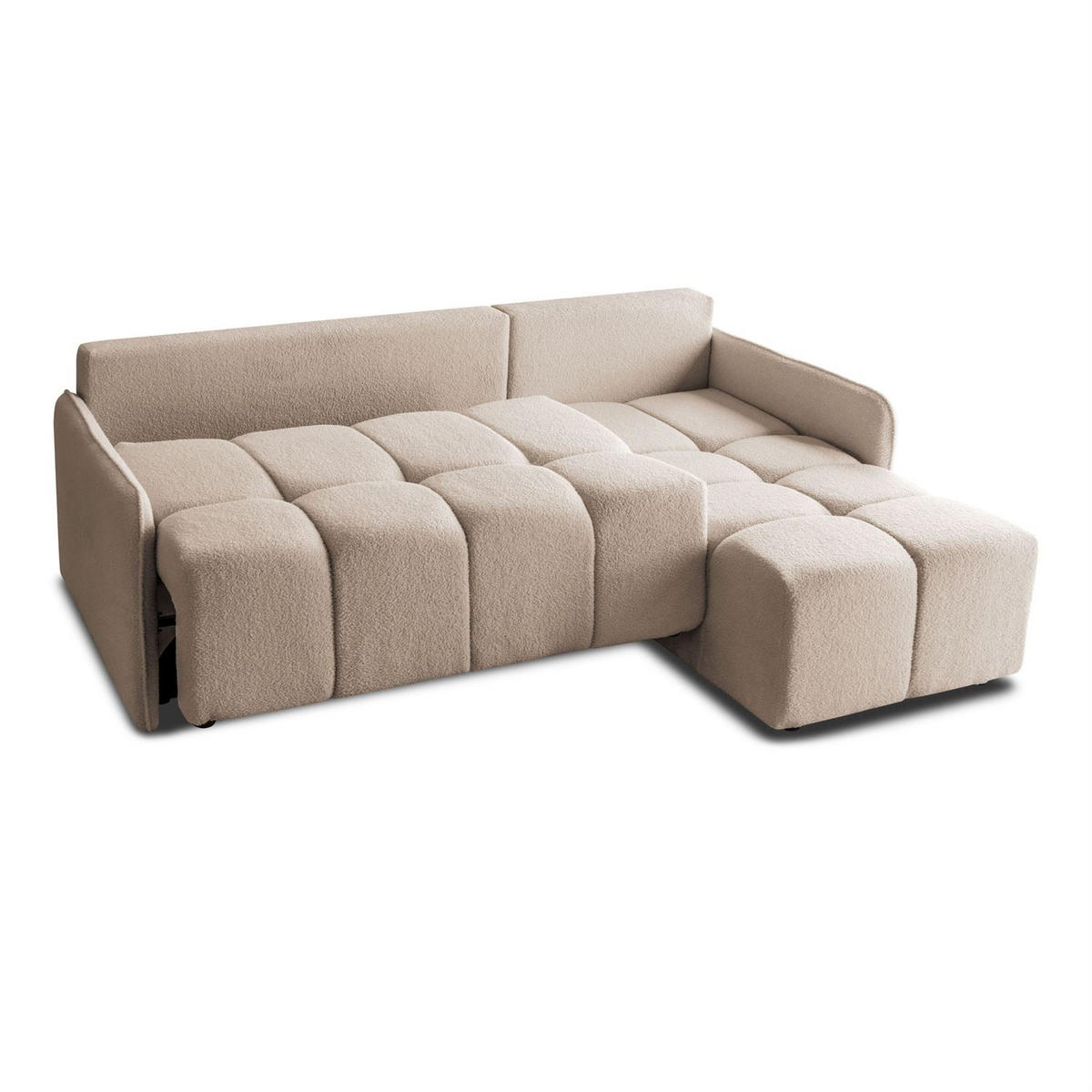 ECKSOFA GAMMA mit Schlaffunktion Quelle 05 - Beige, Textil (217/145cm) - Lookway