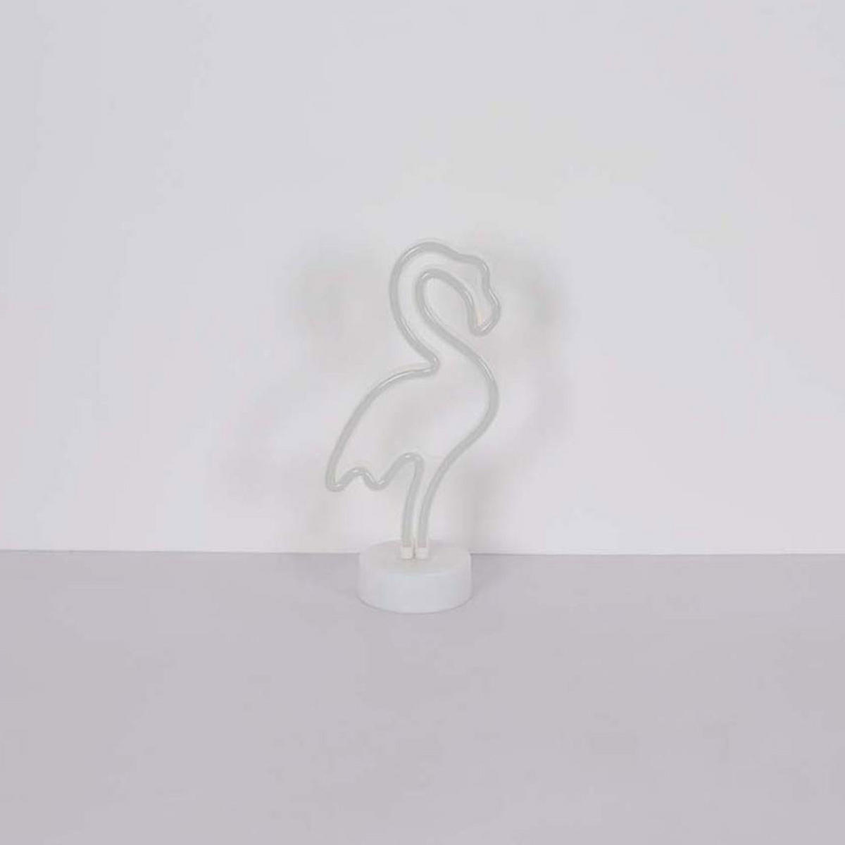 LED TISCHLEUCHTE Flamingo Weiß 2er Set - Weiß, Kunststoff (14.5/10/33cm) - Globo Lighting