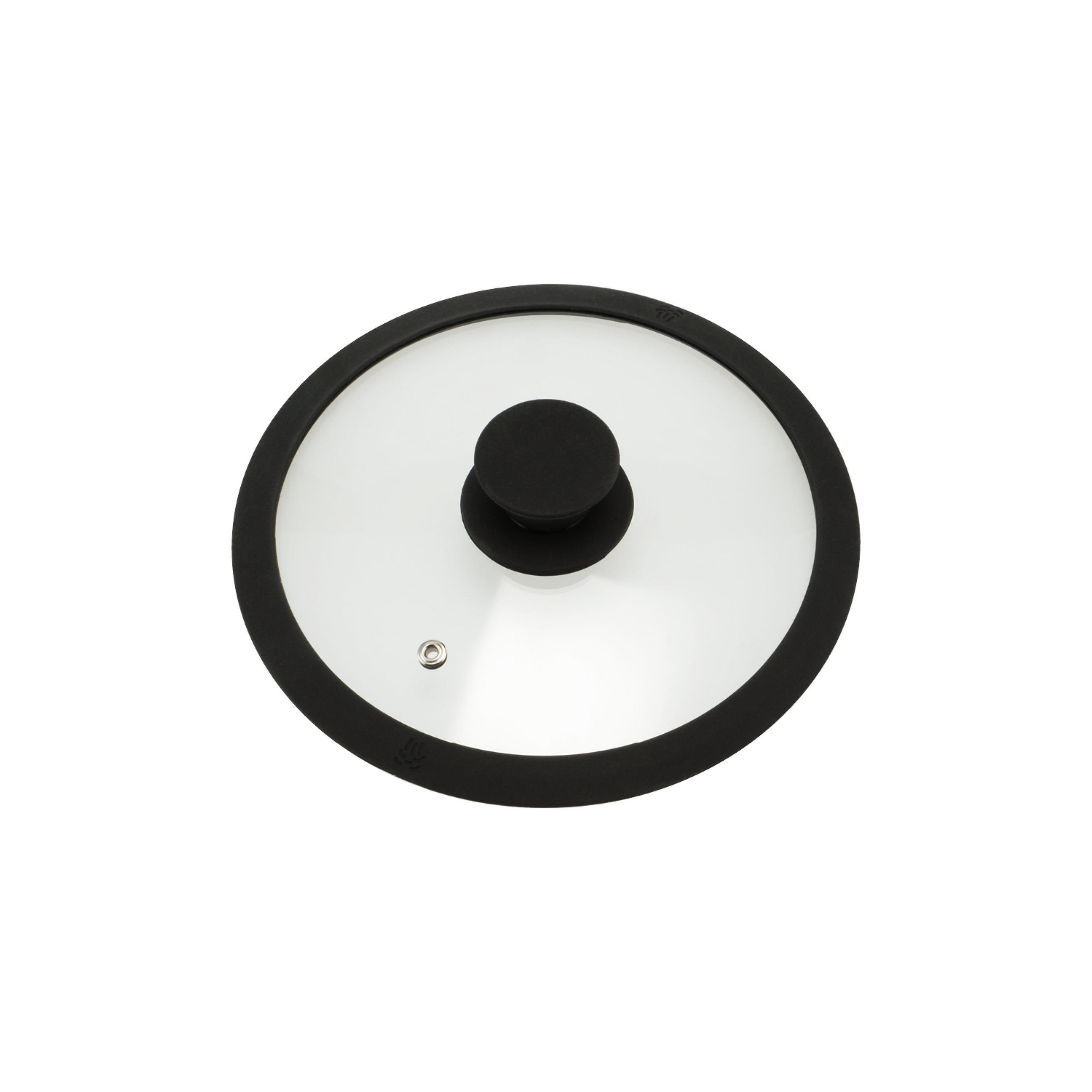 GLASDECKEL mit Silikonrand 20 cm schwarz - Schwarz, Glas (20/20/4cm) - bremermann