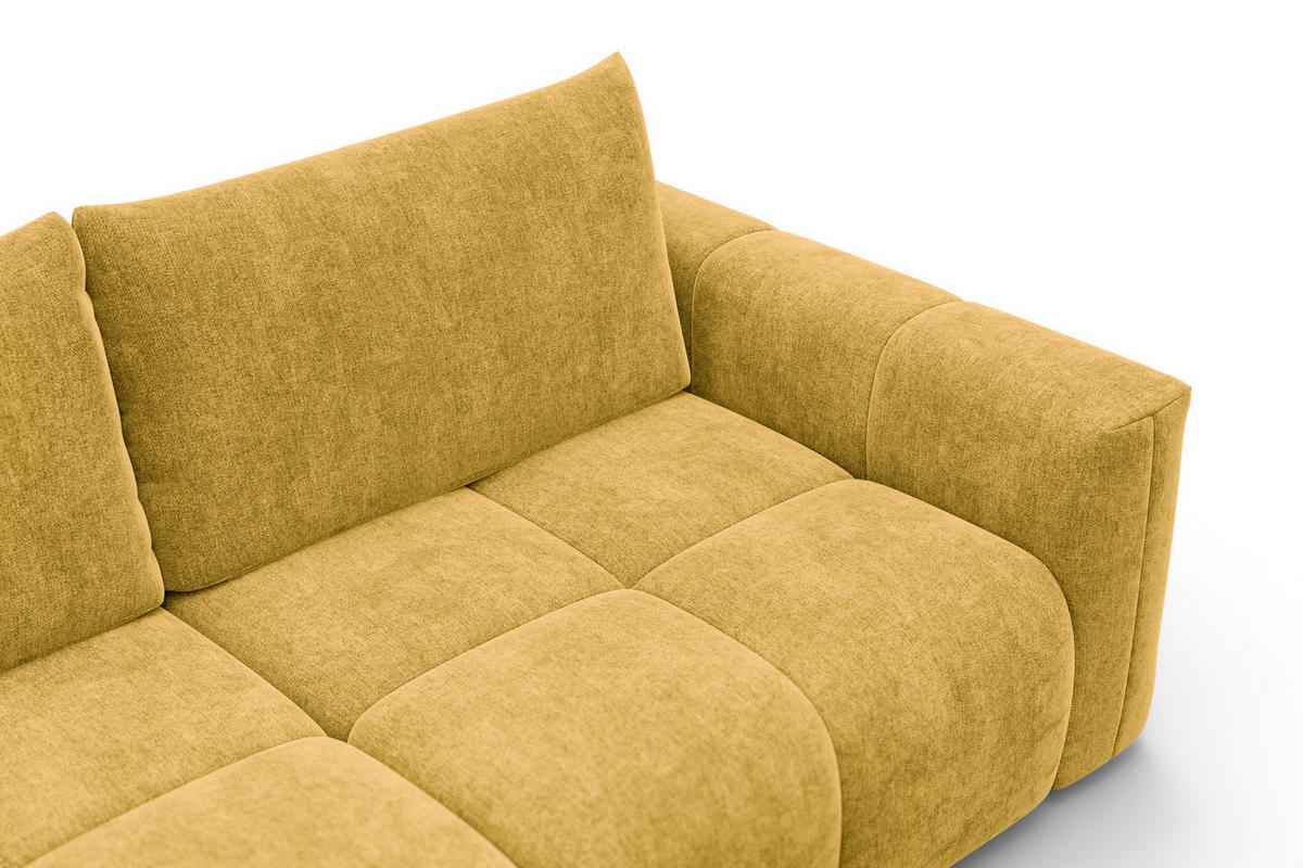 ECKSOFA VERONA 3-Sitzer links, Gelb - Gelb/Schwarz, Holz/Textil (224/173cm) - Courtois Laville