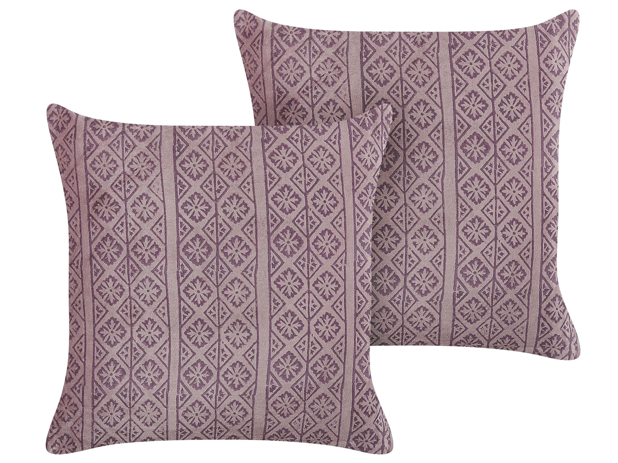 Beliani DEKORATIVNÍ POLŠTÁŘ sada 2 ks Růžový 45/45 cm Silybum
