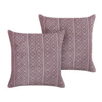 DEKOKISSEN 2er-Set Rosa 45/45 cm Silybum - Pink, Textil (45/45cm) - Beliani