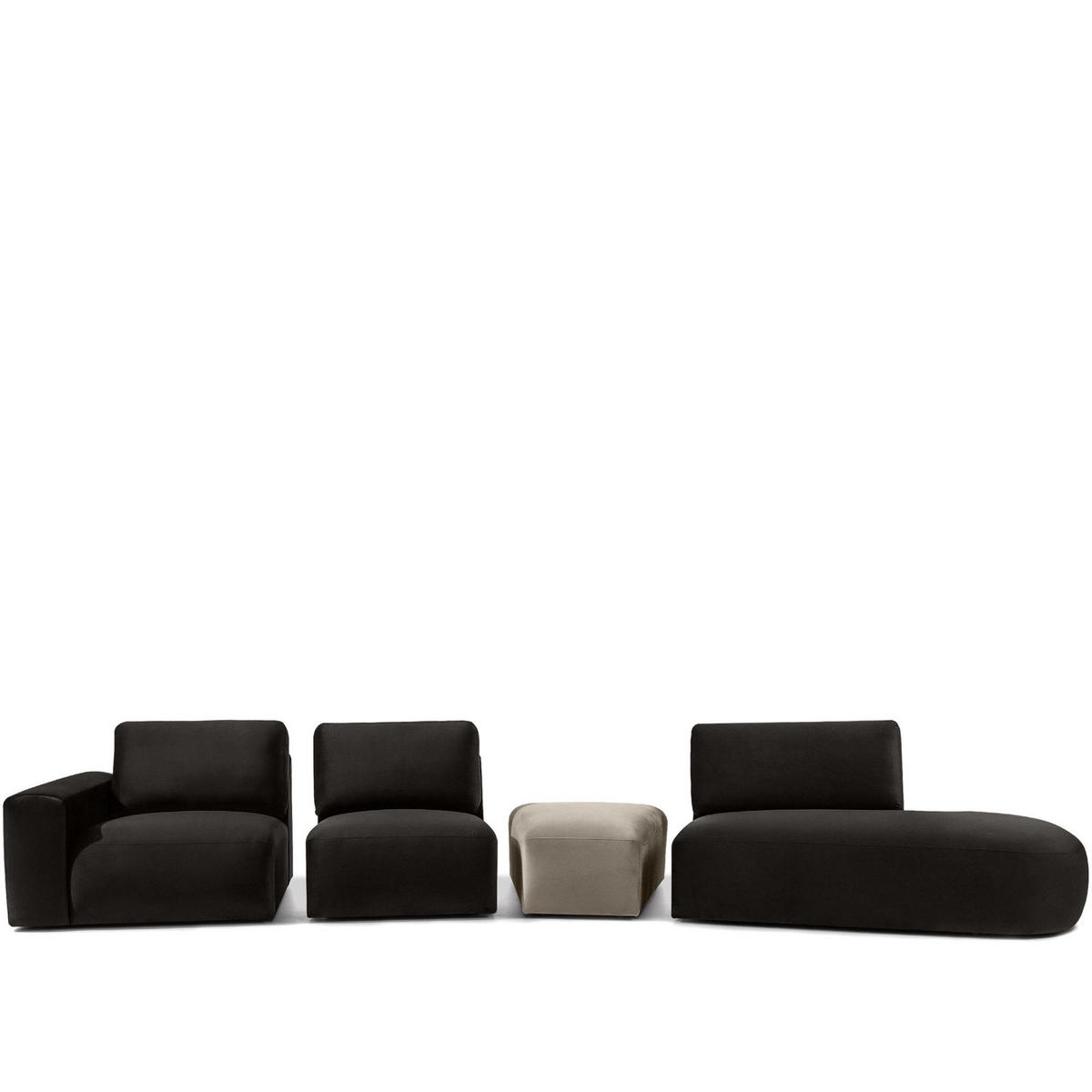 5-SITZER ECKSOFA ZUCCO Velour rechts, Braun - Braun, Textil (430/84/105cm) - KONSIMO®