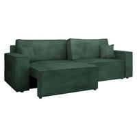 CANAPEA - COLTAR Karl Reiat - verde/negru, material plastic/material textil (245/82/139cm) - MIRJAN24